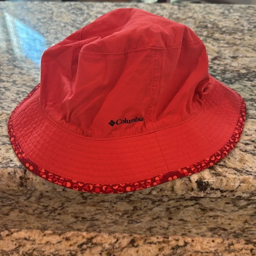 Kids Columbia bucket hat Stylish Red Patterned reversible